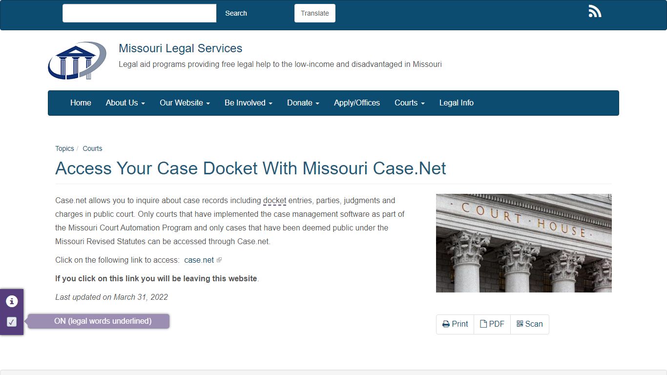 Access Your Case Docket With Missouri Case.Net